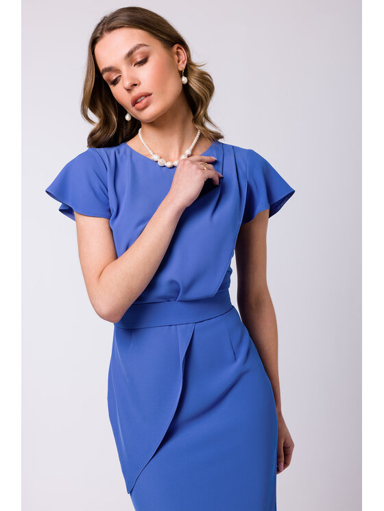 Stylove Stylove Každodenní šaty S336 Modrá Regular Fit