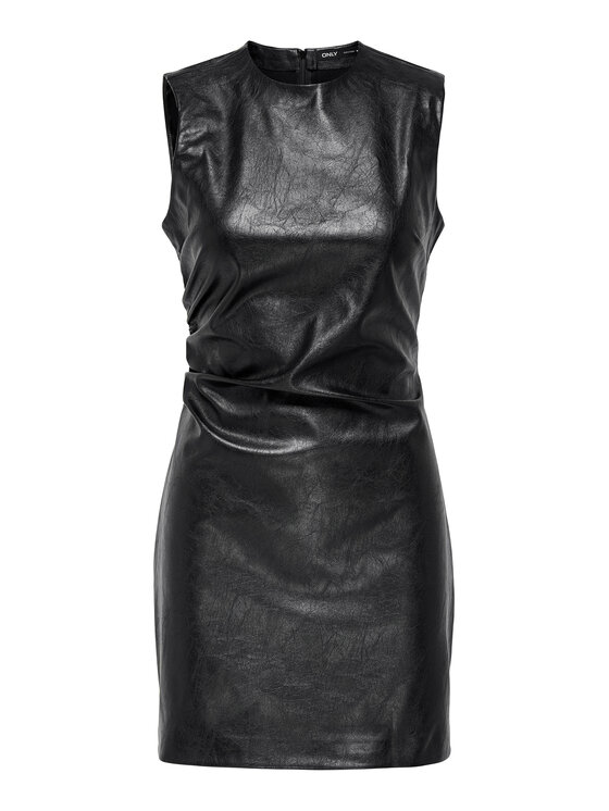 ONLY ONLY Рокля от имитация на кожа Mone 15360231 Черен Slim Fit