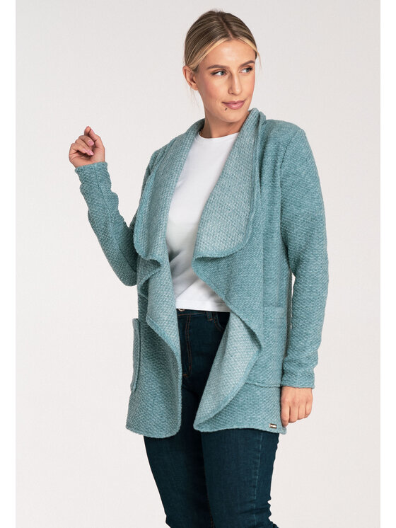 FIGL FIGL Kardigan M1043 Zielony Loose Fit