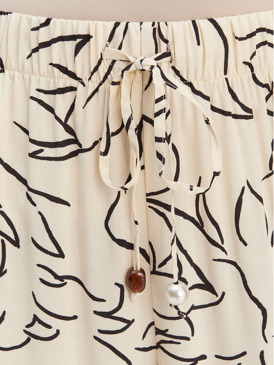 Seafolly Seafolly Παντελόνι υφασμάτινο Hothouse Flowers 55631-PA Μπεζ Wide Leg