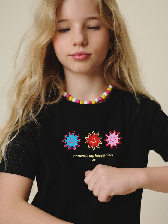 4F 4F T-Shirt MOVE OUTSIDE Czarny Regular Fit