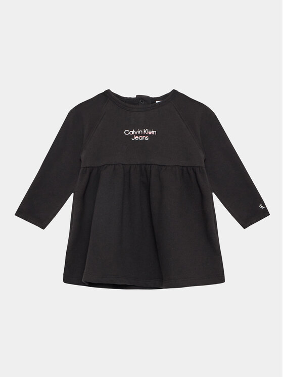 Calvin Klein Jeans Calvin Klein Jeans Kleid für den Alltag Hero Logo IN0IN00089 Schwarz Regular Fit
