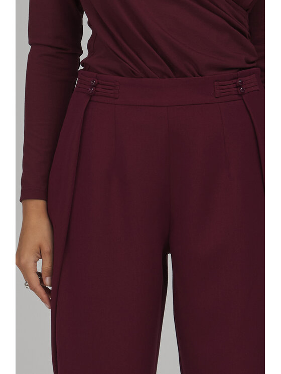 NIFE NIFE Kalhoty z materiálu SD146 Bordó Regular Fit