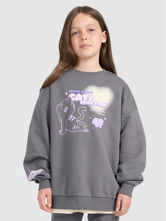 4F 4F Bluza 4FJRAW25TSWSF2438-22S Czarny Oversize