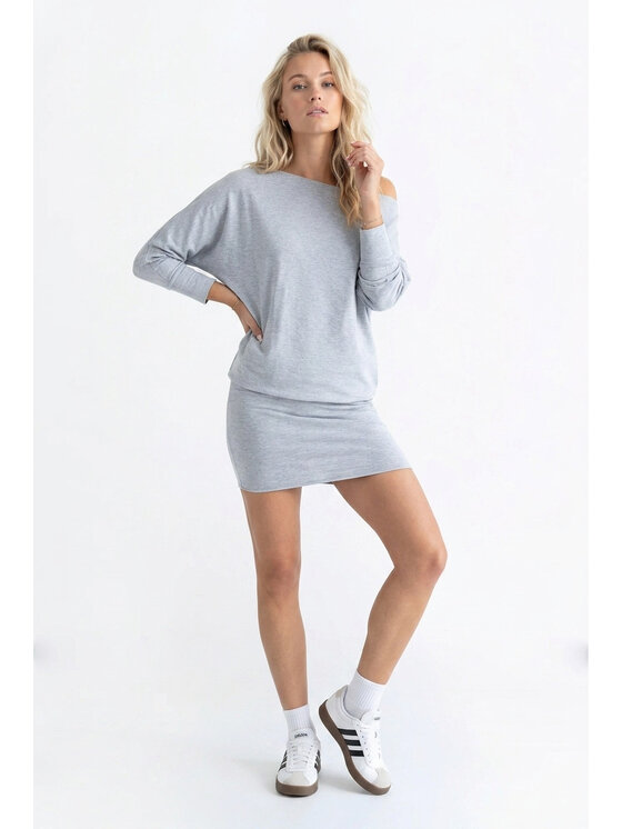 FIGL FIGL Každodenní šaty M1345 Šedá Loose Fit