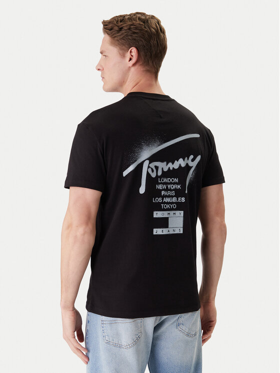 Tommy Jeans Tommy Jeans Tricou DM0DM22553 Negru Regular Fit
