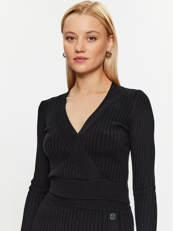 Guess Guess Džemper Lucie W3BR29 Z2V42 Crna Slim Fit