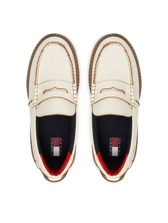 Tommy Hilfiger Tommy Hilfiger Chunky loafers Archive '01 Leather Loafer EN0EN03022 Écru