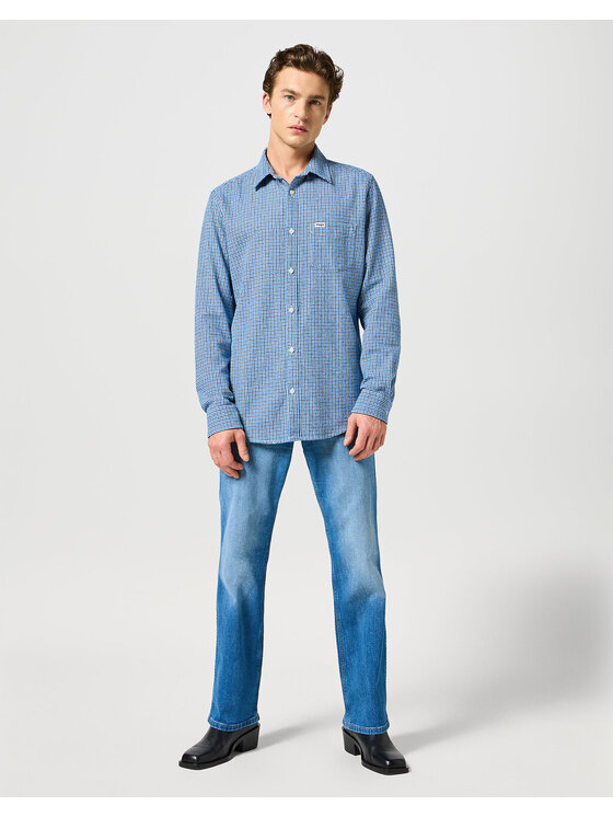 Wrangler Wrangler Koszula 1 PKT SHIRT LIGHT Niebieski Regular Fit