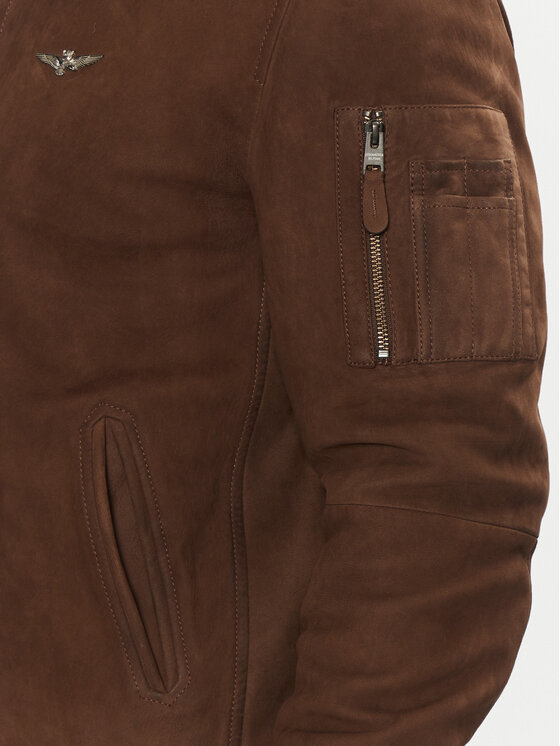 Aeronautica Militare Aeronautica Militare Műbőr dzseki 242PN948PL248 Barna Regular Fit