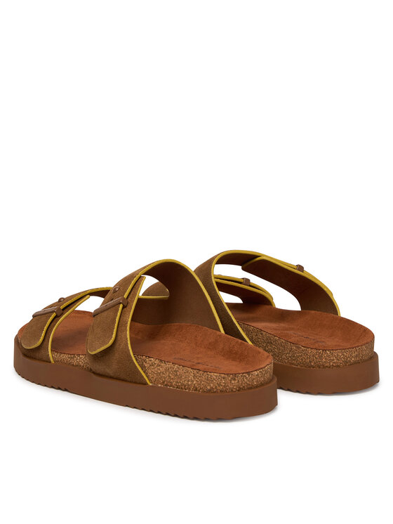 Tommy Hilfiger Tommy Hilfiger Παντόφλες Cork Adjustable Suede Sandal FM0FM05869 Καφέ