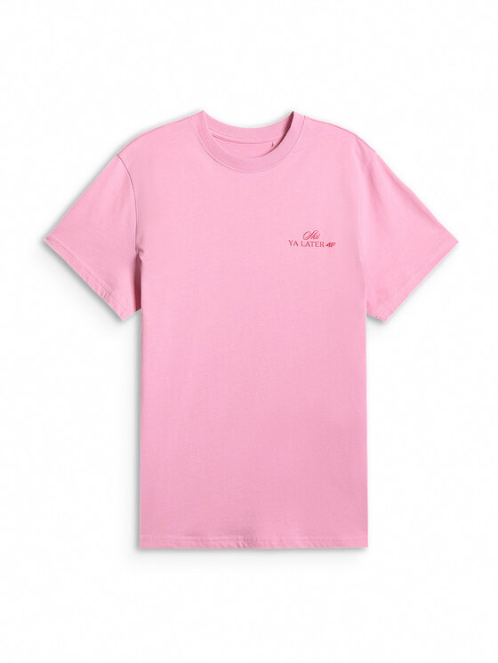 4F 4F T-Shirt WINTER CLUB Różowy jasny Loose Fit
