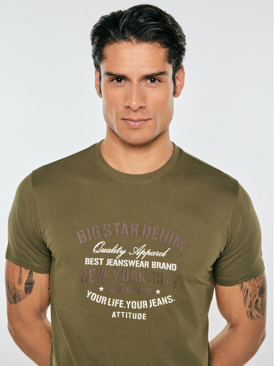BIG STAR BIG STAR T-Shirt NEVISSER Zielony Basic Fit