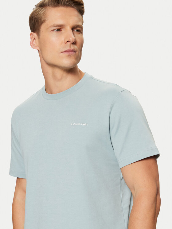Calvin Klein Calvin Klein T-krekls Micro Logo Interlock T-Shirt K10K109894 Zils Regular Fit