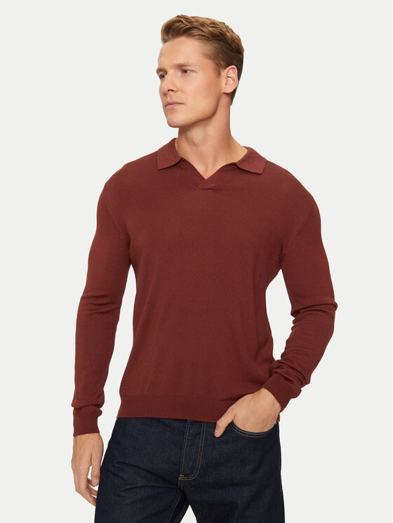 Sisley Sisley Sweater 11BAS300J Piros Regular Fit