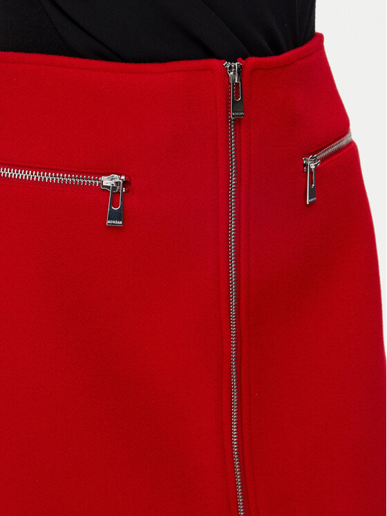 Morgan Morgan Mini sijonas 241-JADA Raudona Straight Fit