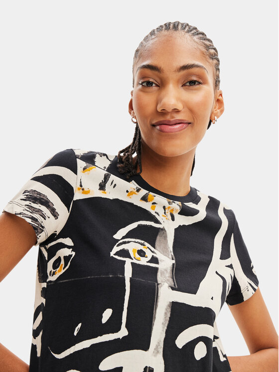 Desigual Desigual Ежедневна рокля 23WWVK69 Черен Regular Fit