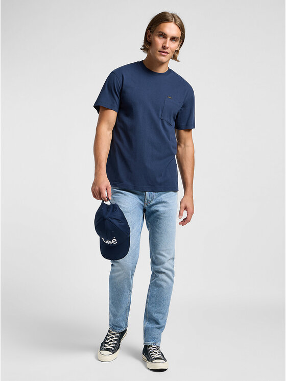 Lee Lee T-Shirt RELAXED POCKET TEE Niebieski Regular Fit