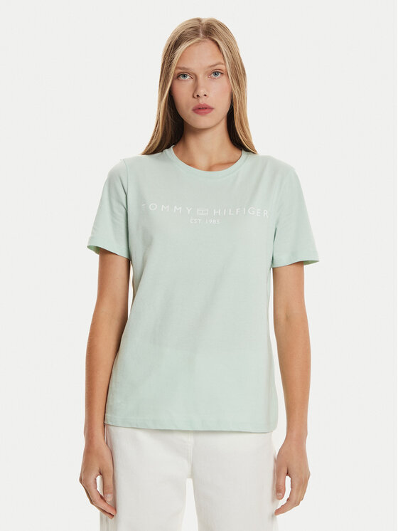 Tommy Hilfiger Tommy Hilfiger T-särk Logo WW0WW40276 Roheline Regular Fit