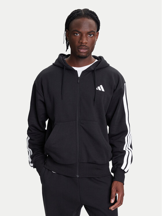 adidas adidas Bluză Essentials 3-Stripes JD1870 Negru Regular Fit