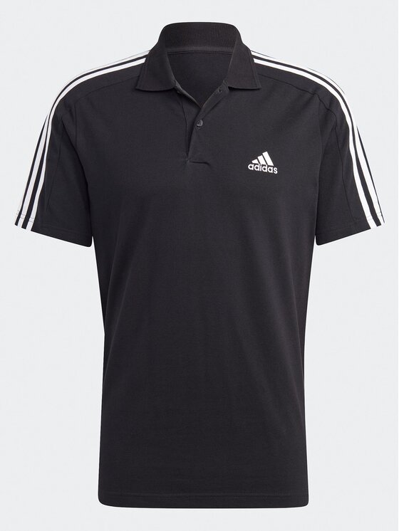 adidas Polo Essentials Pique Embroidered Small Logo 3 Stripes Polo Shirt IC9310 Nero Regular Fit Modivo