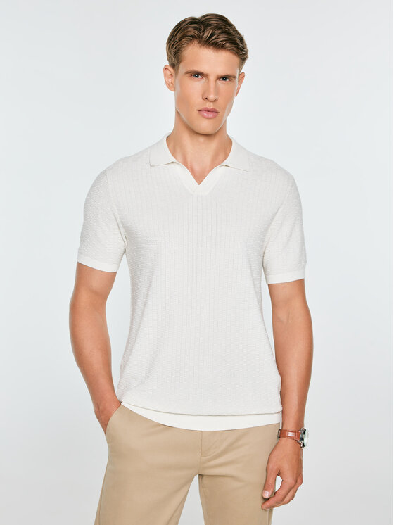 BIG STAR BIG STAR Sweter ENZO Biały Basic Fit