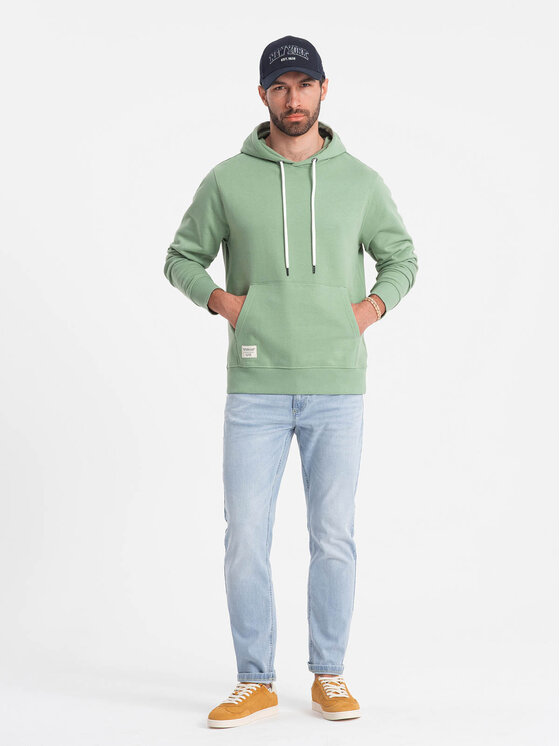Ombre Ombre Mikina OM-SSBN-0177 Zelená Classic Fit