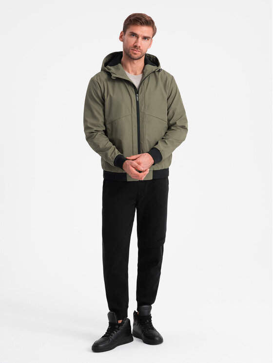 Ombre Ombre Bunda pro přechodné období OM-JANP-0149 Khaki Regular Fit