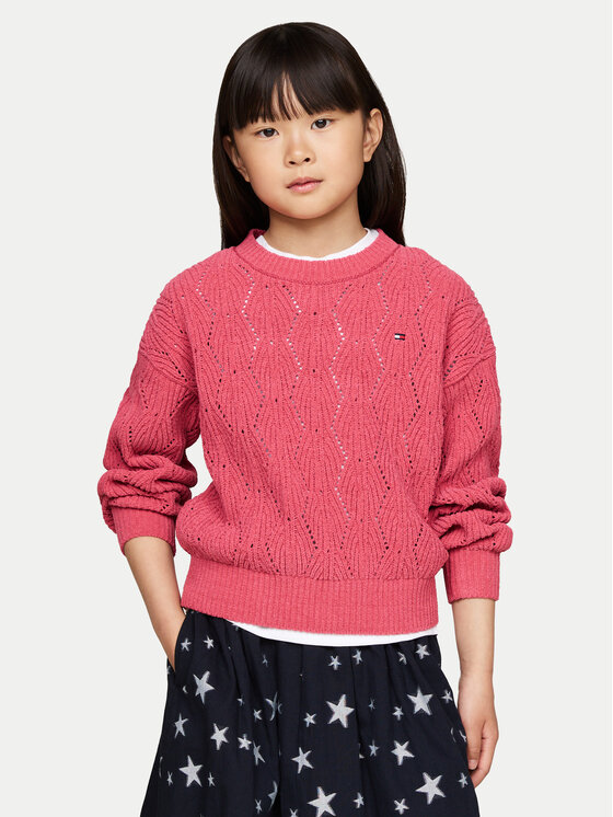 Tommy Hilfiger Sveter Chenille KG0KG08153 Ružová Regular Fit