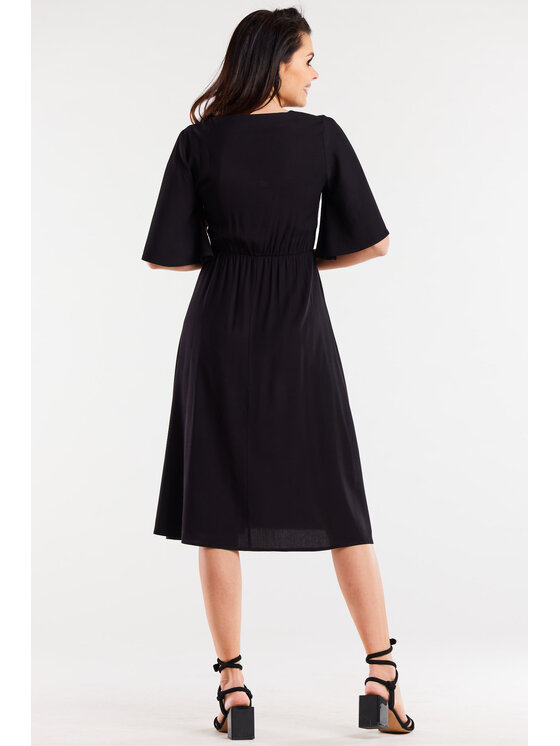 Awama Awama Sukienka letnia A518 Czarny Basic Fit