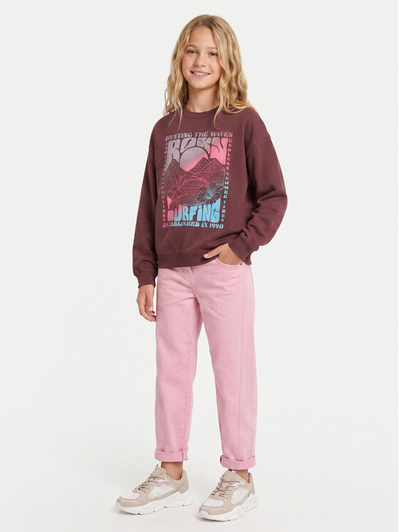 Roxy Roxy Μπλούζα Lineup Brushed ERGFT04021 Καφέ Oversize