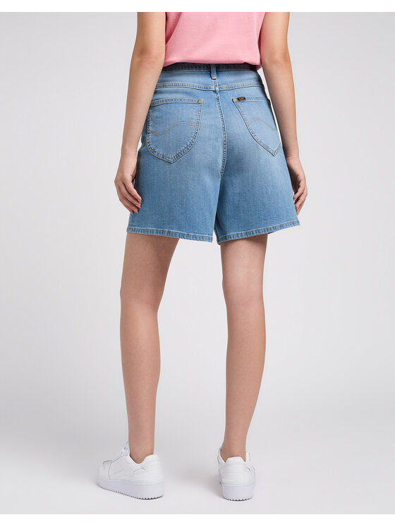 Lee Lee Szorty jeansowe STELLA SHORT Niebieski Loose Fit