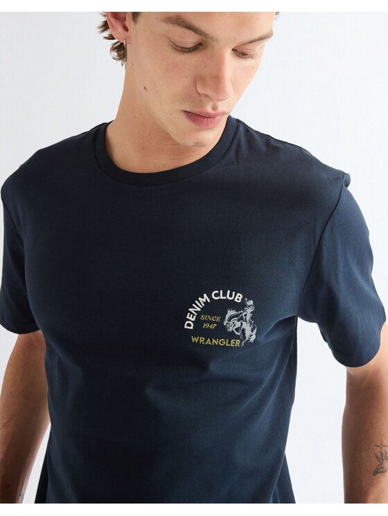 Wrangler Wrangler T-Shirt SMALL GRAPHIC TEE Czarny Regular Fit