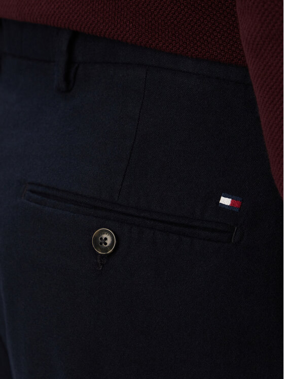 Tommy Hilfiger Tommy Hilfiger Kalhoty z materiálu MW0MW45058 Tmavomodrá Tapered Fit