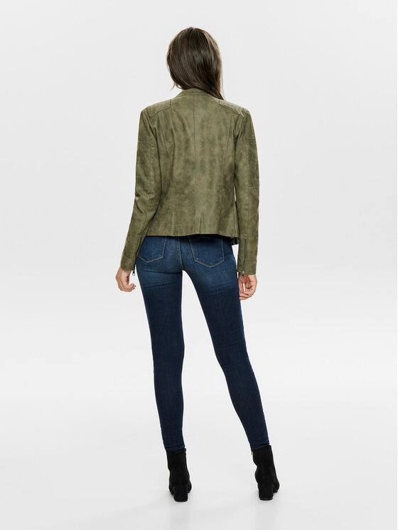 ONLY ONLY Jakna iz umetnega usnja Ava 15102997 Zelena Regular Fit
