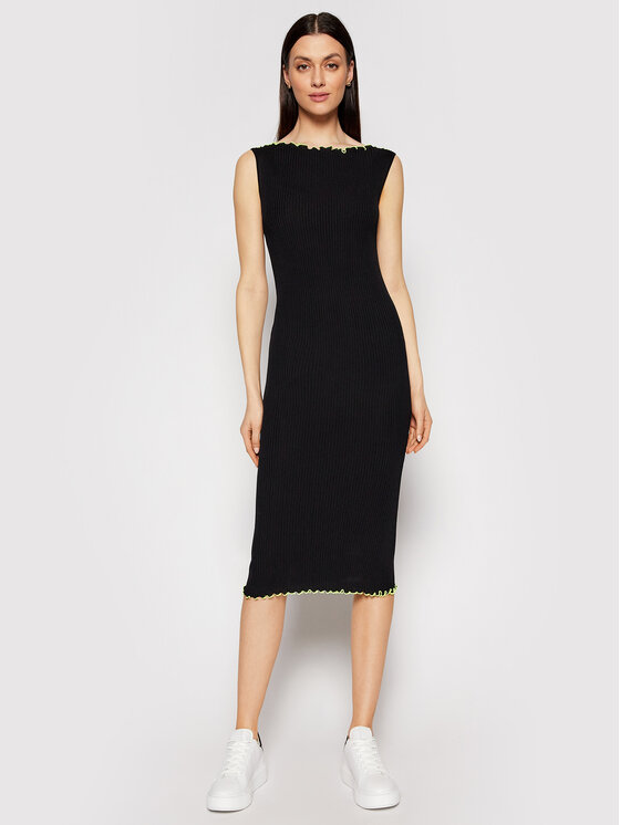 Ice Play Rochie tricotată 21E U2M0 AH01 9512 9000 Negru Slim Fit