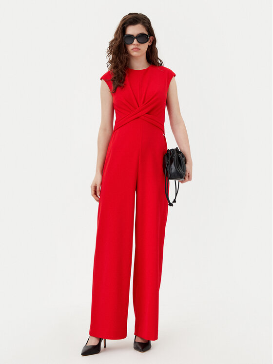 Calvin Klein Calvin Klein Salopetă K20K208177 Roșu Wide Leg