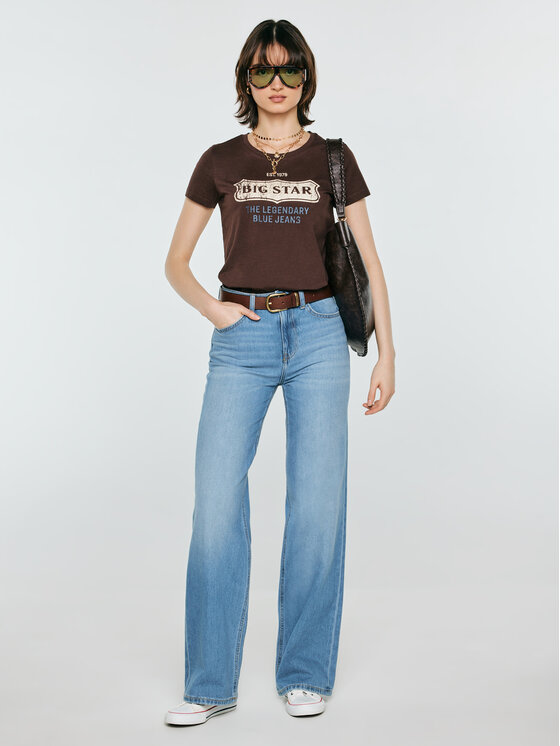 BIG STAR BIG STAR T-Shirt RISSMELNA Brązowy Basic Fit