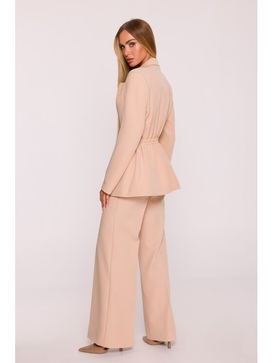 Made of Emotion Made of Emotion Marynarka M873 Beżowy Modern Slim Fit