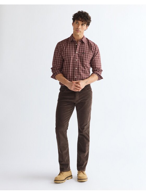 Wrangler Wrangler Koszula 1 PKT SHIRT Brązowy Regular Fit
