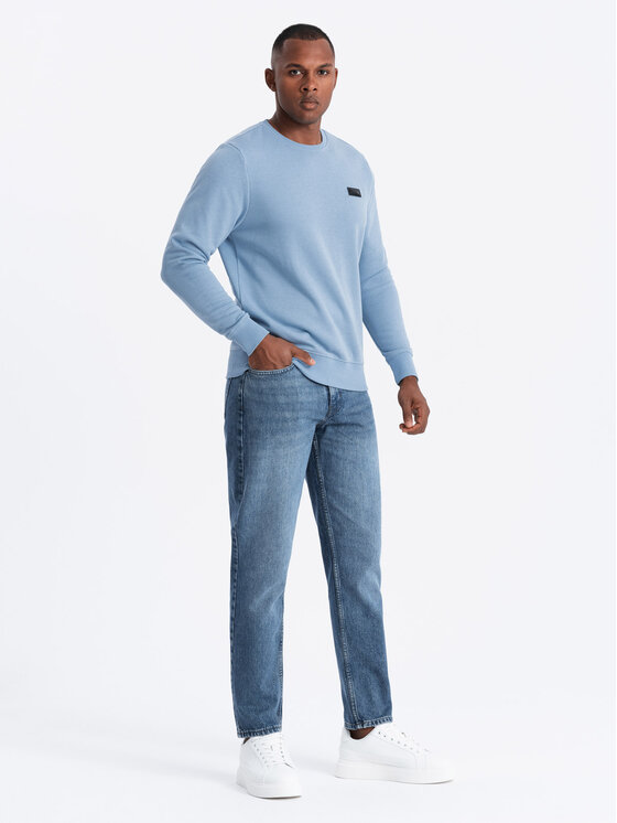Ombre Ombre Mikina OM-SSNZ-0136 Modrá Regular Fit