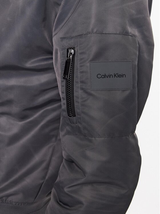 Calvin Klein Calvin Klein Kurtka bomber Hero K10K109907 Szary Regular Fit