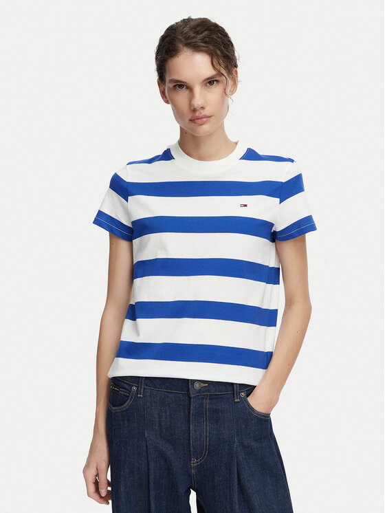 Tommy Jeans Tricou Flag DW0DW23801 Albastru Regular Fit