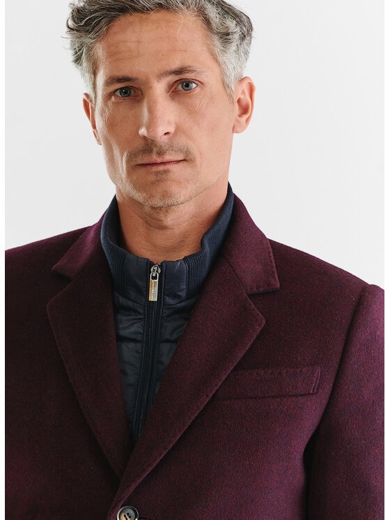 Pako Lorente Pako Lorente Płaszcz P23WF-7X-006 Bordowy Classic Fit