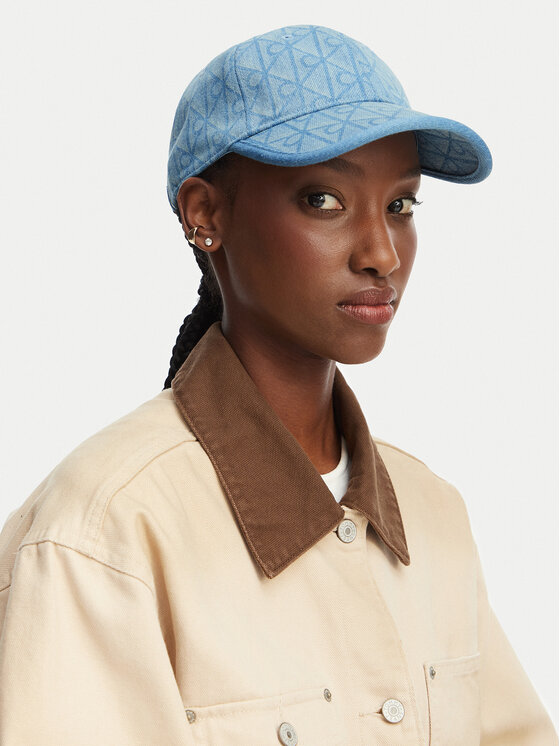 Calvin Klein Calvin Klein Kapa s šiltom Denim Emblem Burnout LV04F5042G Modra
