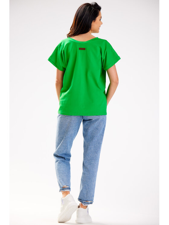 Infinite You Infinite You Bluzka M267 Zielony Basic Fit