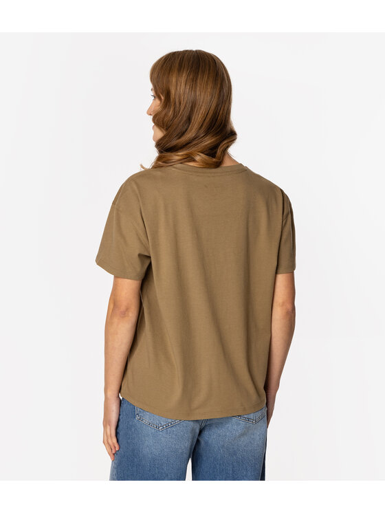 Lee Cooper Lee Cooper T-Shirt FLOWERS7 1145 Khaki Loose Fit