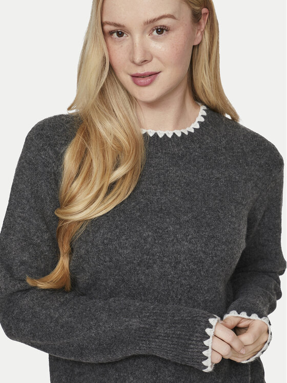 Vila Vila Pulover Hefna 14098864 Gri Regular Fit