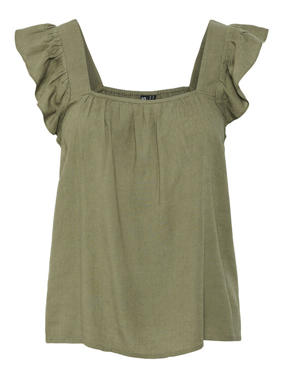 Pieces Pieces Bluzka Pia 17154740 Zielony Regular Fit