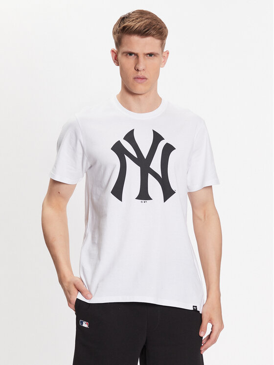 47 Brand 47 Brand T-särk MLB New York Yankees Imprint 47 Echo Tee BB017TEMIME544103WW Valge Regular Fit